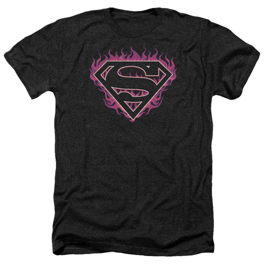 Superman - Fuchsia Flames - Adult Heather - Black