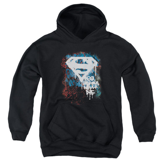 Superman - Real Heroes Never Die - Youth Pull-over Hoodie - Black