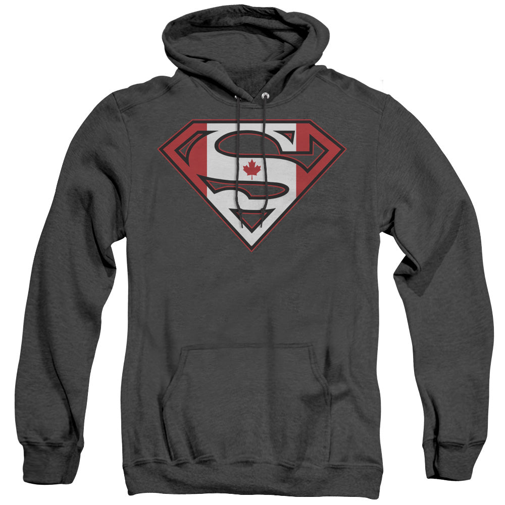 Superman - Canadian Shield - Adult Heather Hoodie - Black
