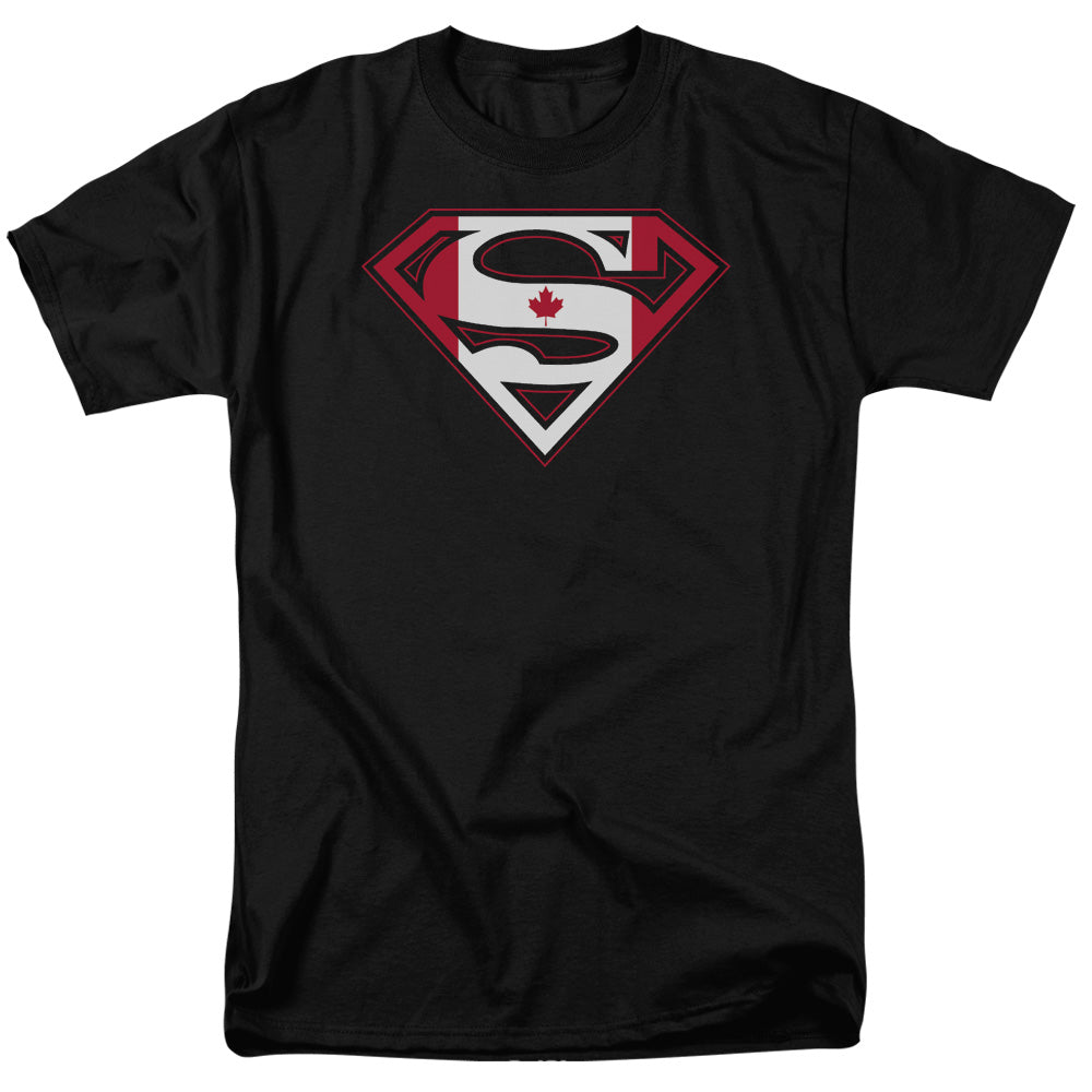 Superman - Canadian Shield - Short Sleeve Adult 18/1 - Black T-shirt