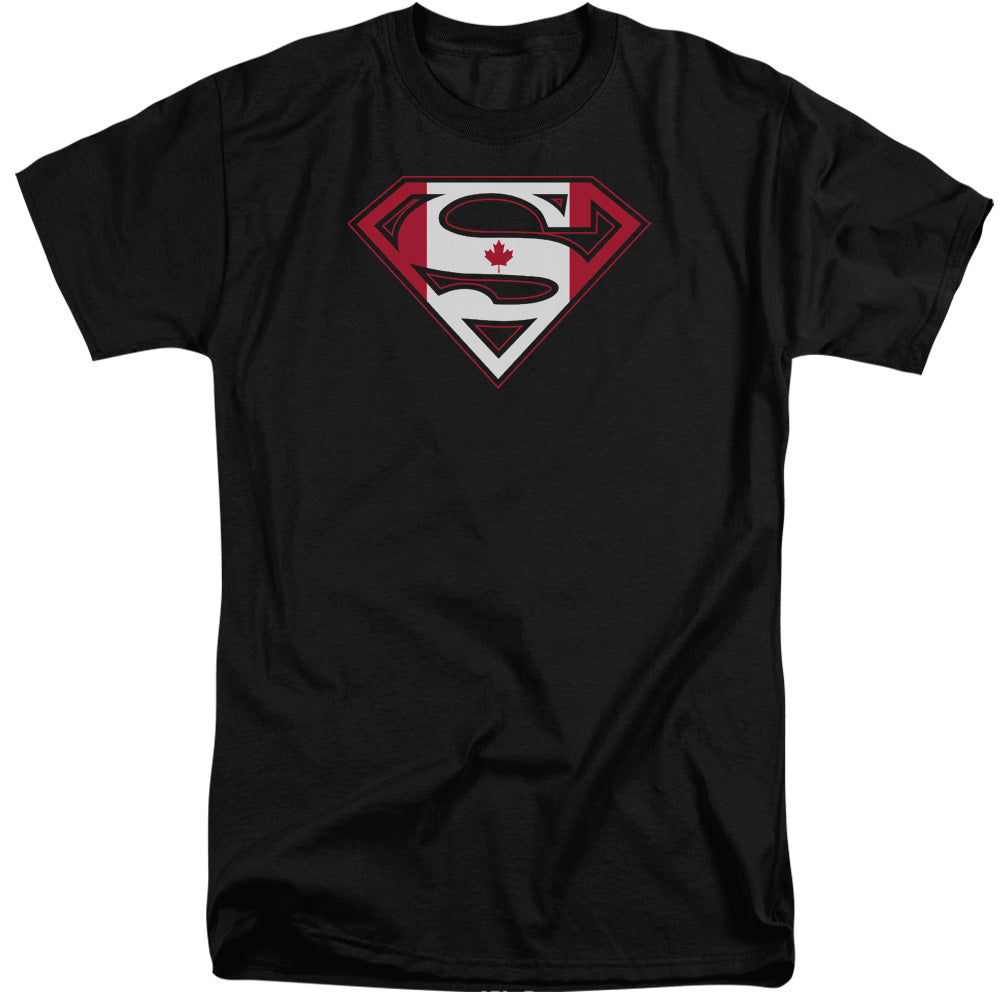 Superman - Canadian Shield - Short Sleeve Adult Tall - Black T-shirt