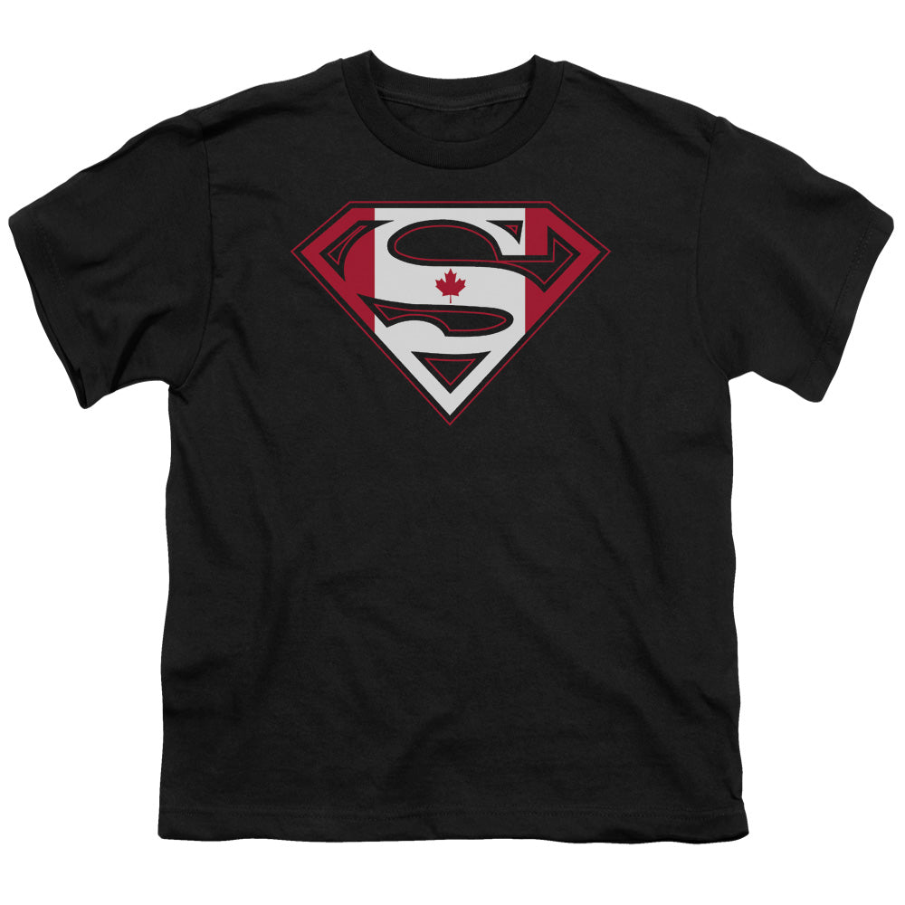 Superman - Canadian Shield - Short Sleeve Youth 18/1 - Black T-shirt