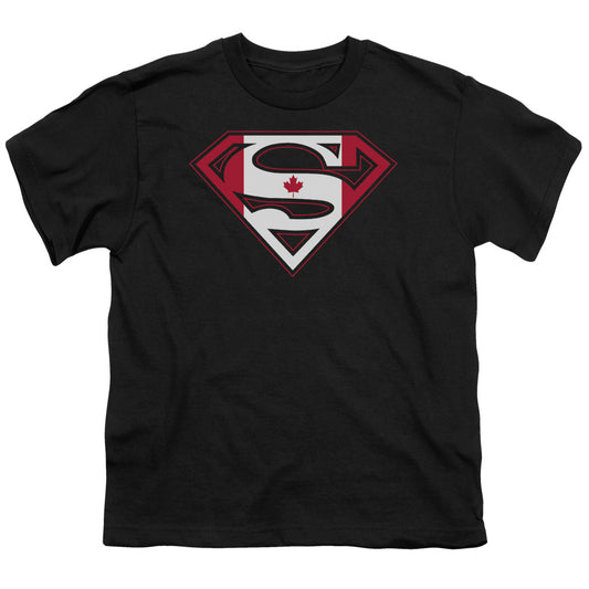 Superman - Canadian Shield - Short Sleeve Youth 18/1 - Black T-shirt