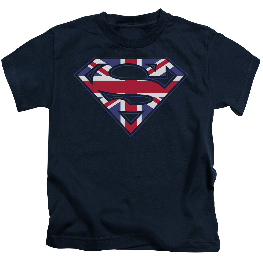 SUPERMAN GREAT BRITIAN SHIELD - S/S JUVENILE 18/1 - NAVY - T-Shirt