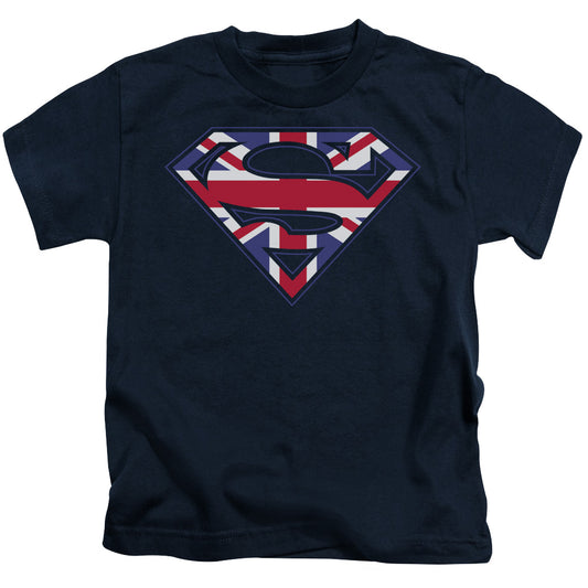 SUPERMAN GREAT BRITIAN SHIELD - S/S JUVENILE 18/1 - NAVY - T-Shirt