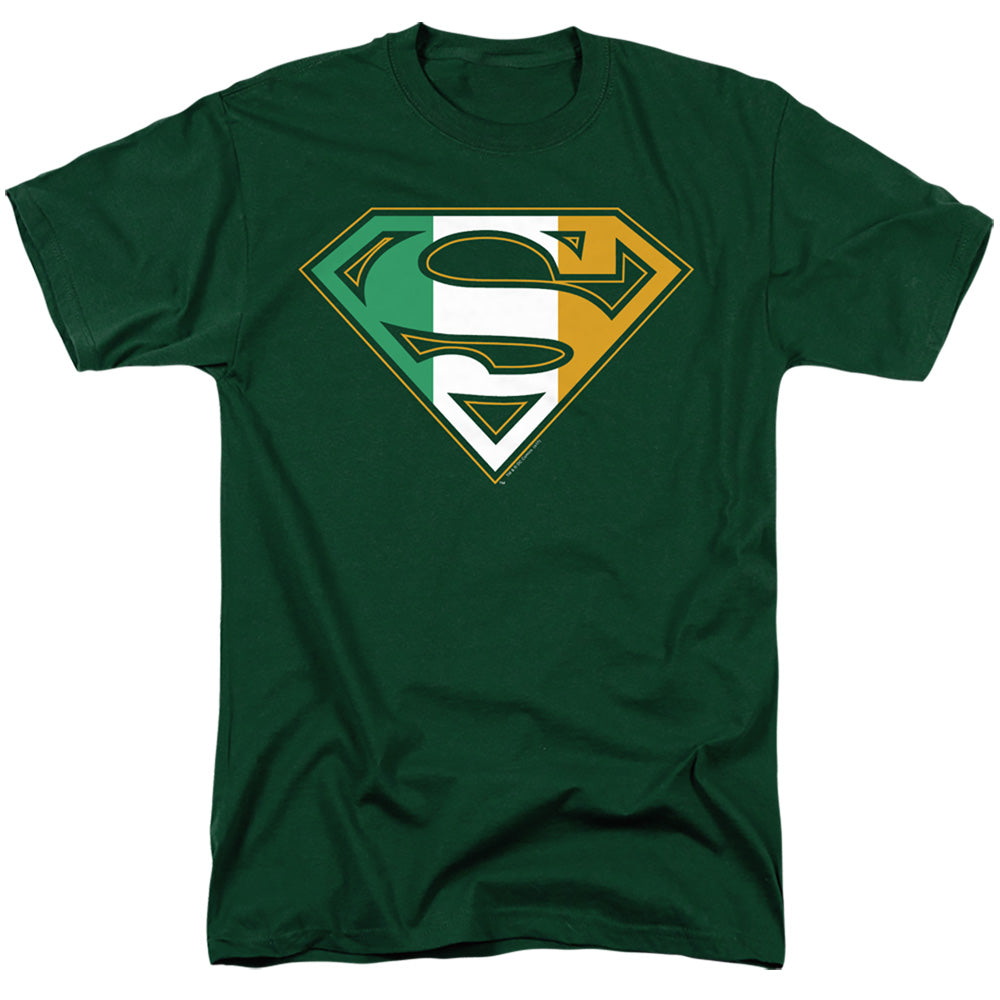 Superman - Irish Shield - Short Sleeve Adult 18/1 - Hunter Green T-shirt