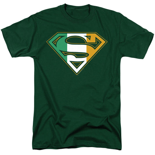 Superman - Irish Shield - Short Sleeve Adult 18/1 - Hunter Green T-shirt