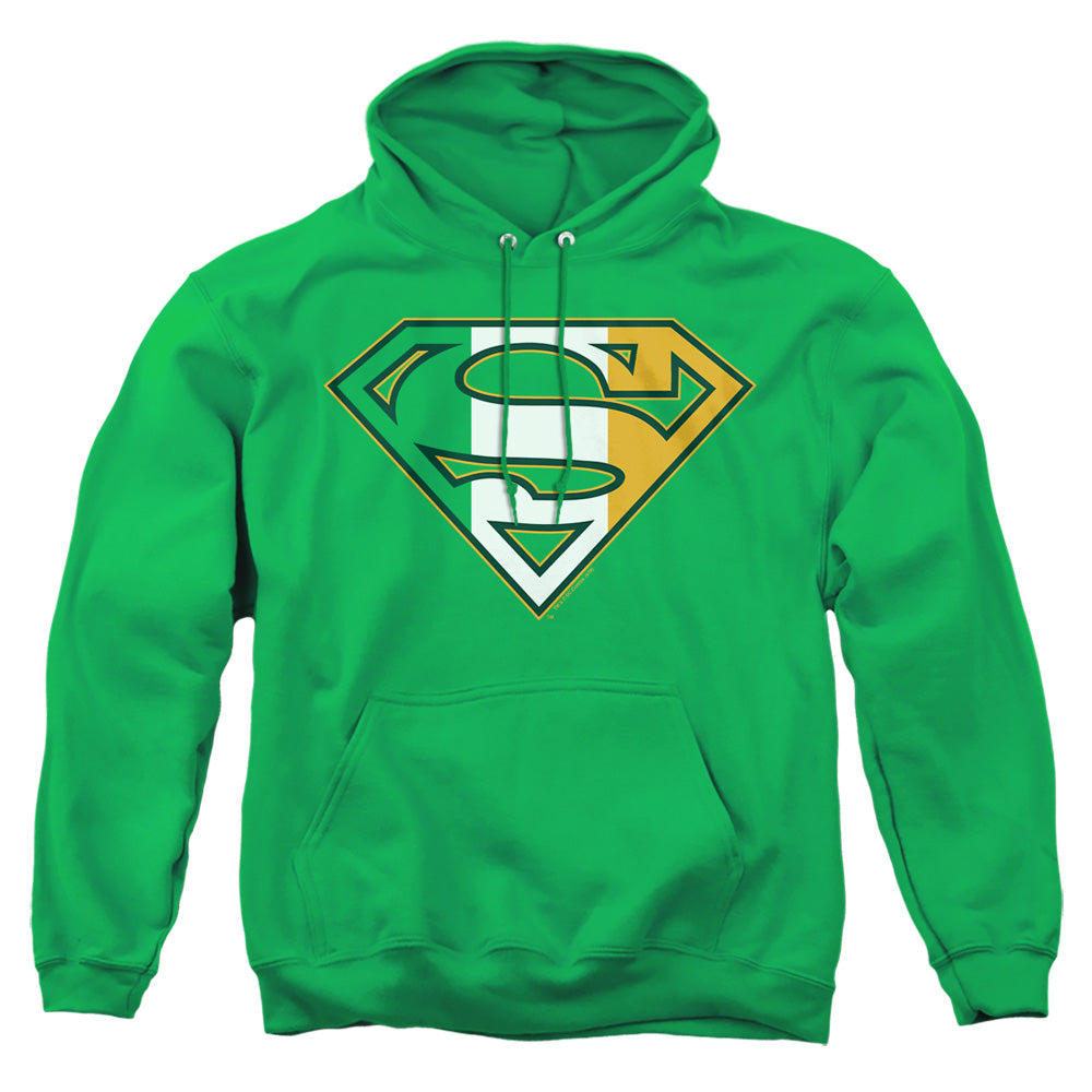 Superman - Irish Shield - Adult Pull-over Hoodie - Kelly Green