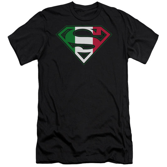 SUPERMAN ITALIAN SHIELD - S/S ADULT 30/1 - BLACK T-Shirt