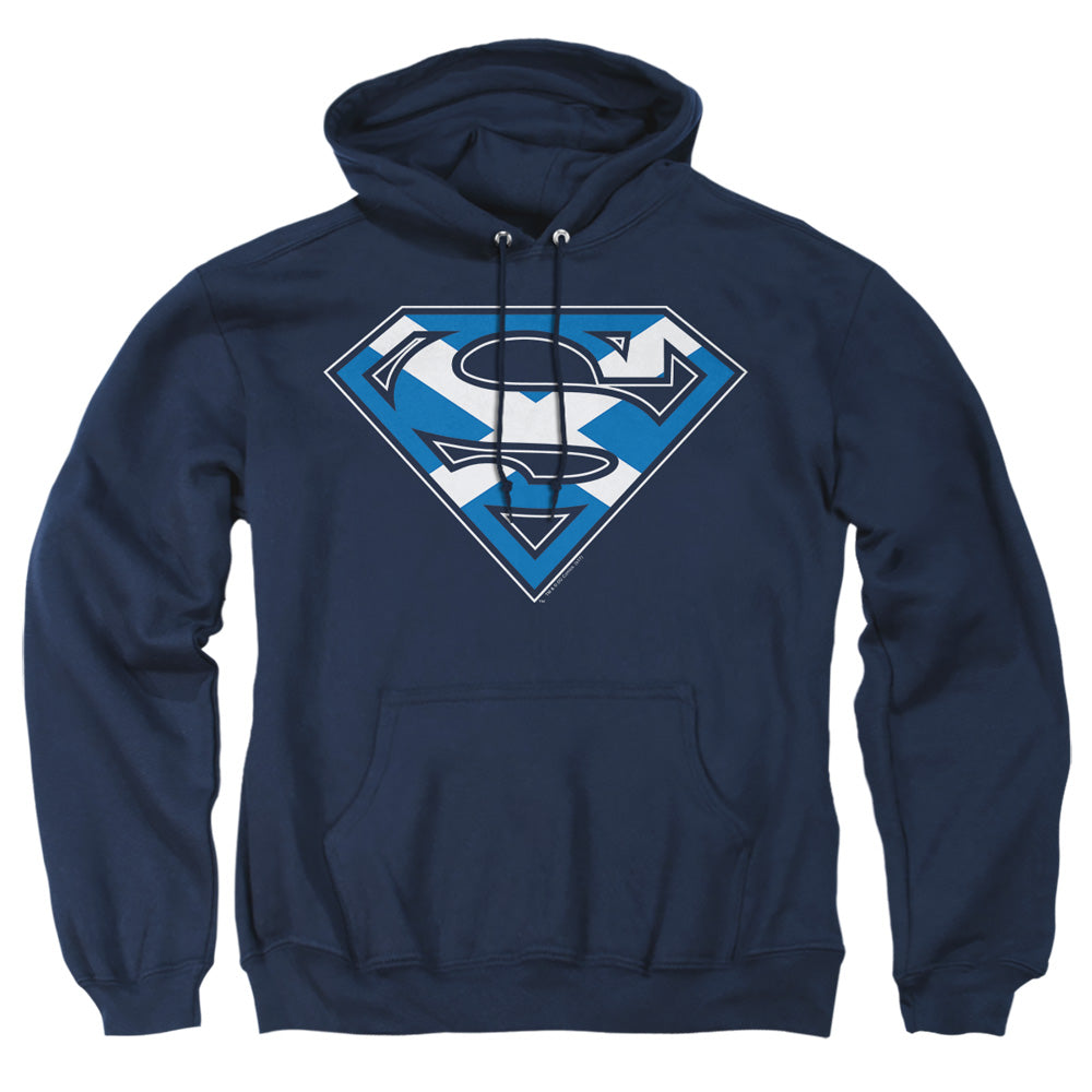 Superman - Scottish Shield - Adult Pull-over Hoodie - Navy