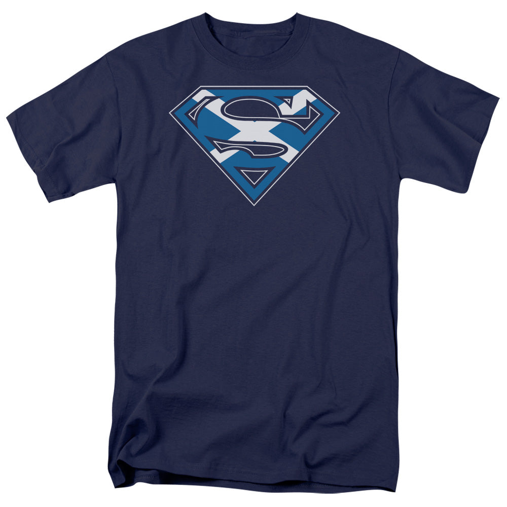 Superman - Scottish Shield - Short Sleeve Adult 18/1 - Navy T-shirt