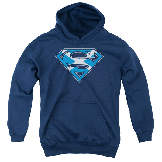 Superman - Scottish Shield - Youth Pull-over Hoodie - Navy