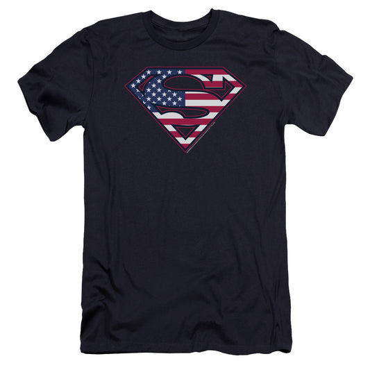 Superman - U S Shield-premuim Canvas Adult Slim Fit 30/1 - Navy