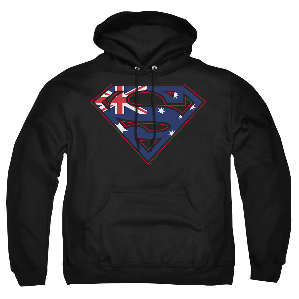 Superman - Australian Shield - Adult Pull-over Hoodie - Black