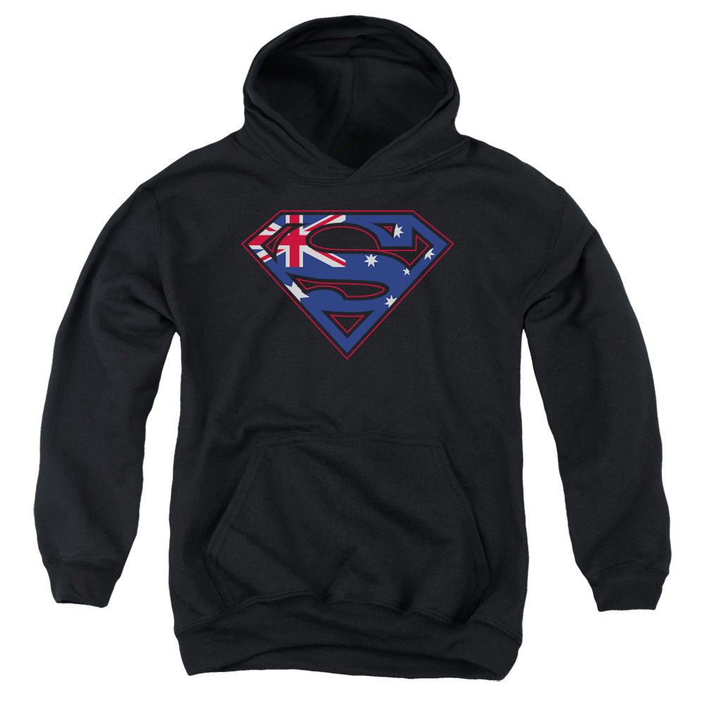 Superman - Australian Shield - Youth Pull-over Hoodie - Black