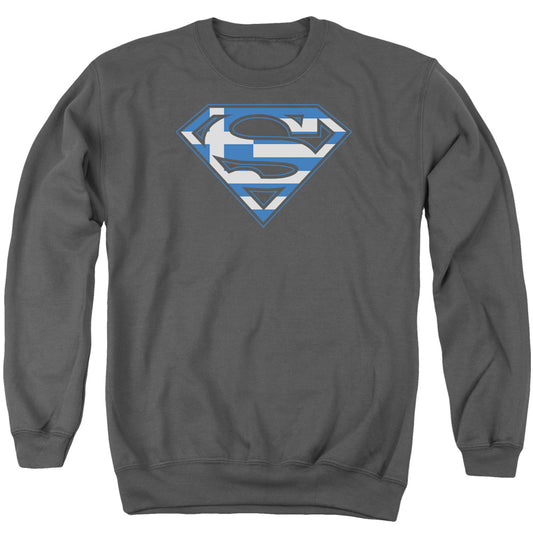 Superman - Greek Shield - Adult Crewneck Sweatshirt - Charcoal