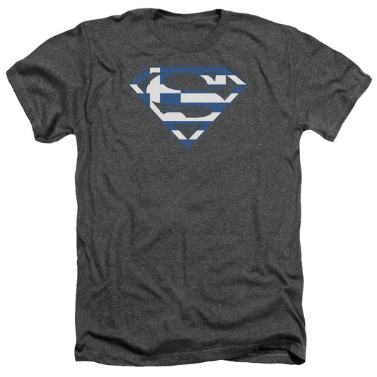 Superman - Greek Shield - Adult Heather - Charcoal
