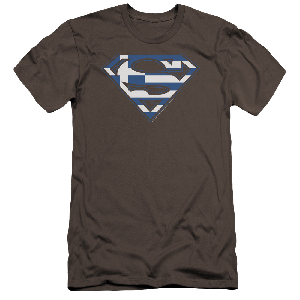 Superman - Greek Shield-premuim Canvas Adult Slim Fit 30/1 - Charcoal
