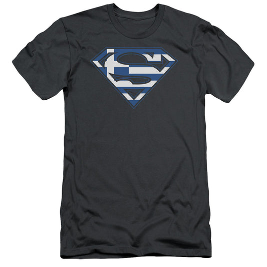 SUPERMAN GREEK SHIELD - S/S ADULT 30/1 - CHARCOAL T-Shirt