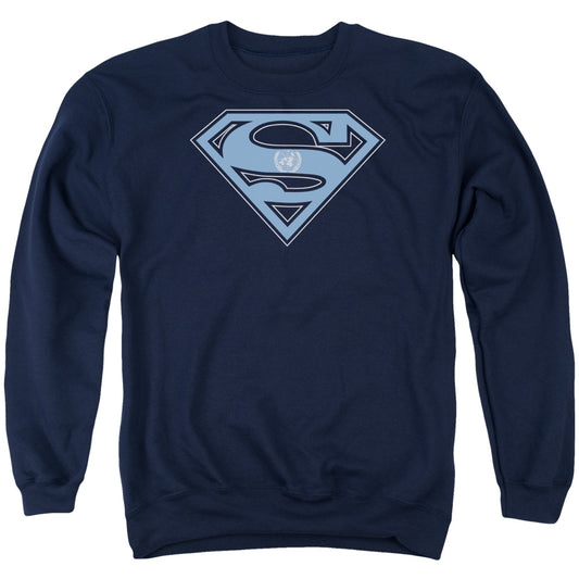 Superman - U N Shield - Adult Crewneck Sweatshirt - Navy