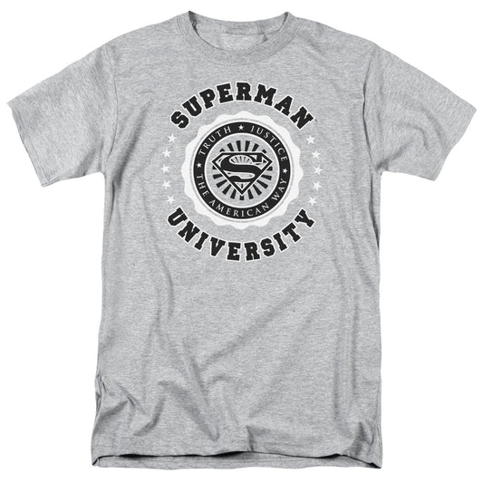Superman - Superman University - Short Sleeve Adult 18/1 - Athletic Heather T-shirt