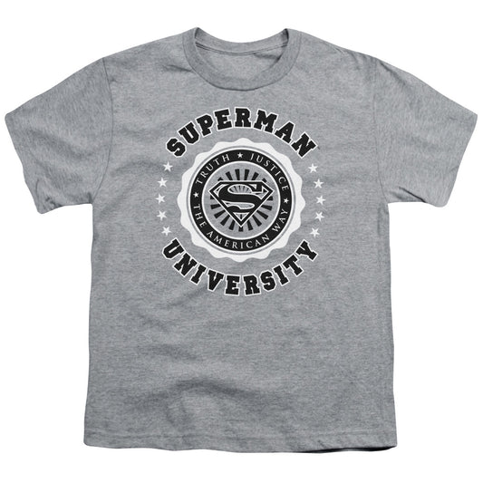 Superman - Superman University - Short Sleeve Youth 18/1 - Athletic Heather T-shirt