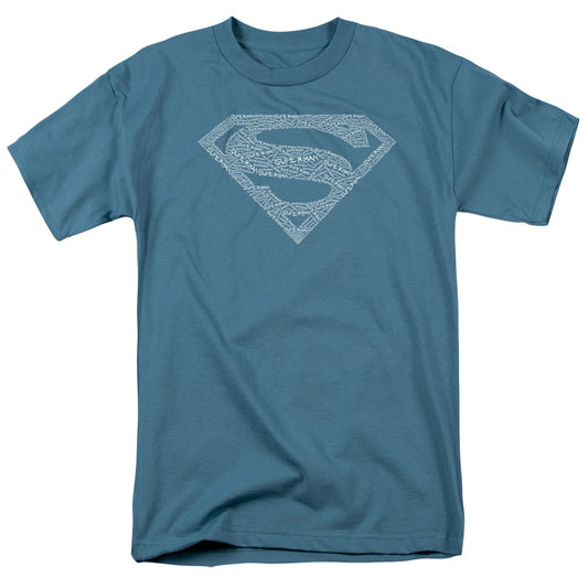 Superman - Type Shield - Short Sleeve Adult 18/1 - Slate T-shirt