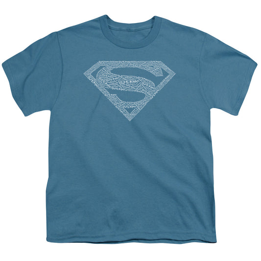Superman - Type Shield - Short Sleeve Youth 18/1 - Slate T-shirt