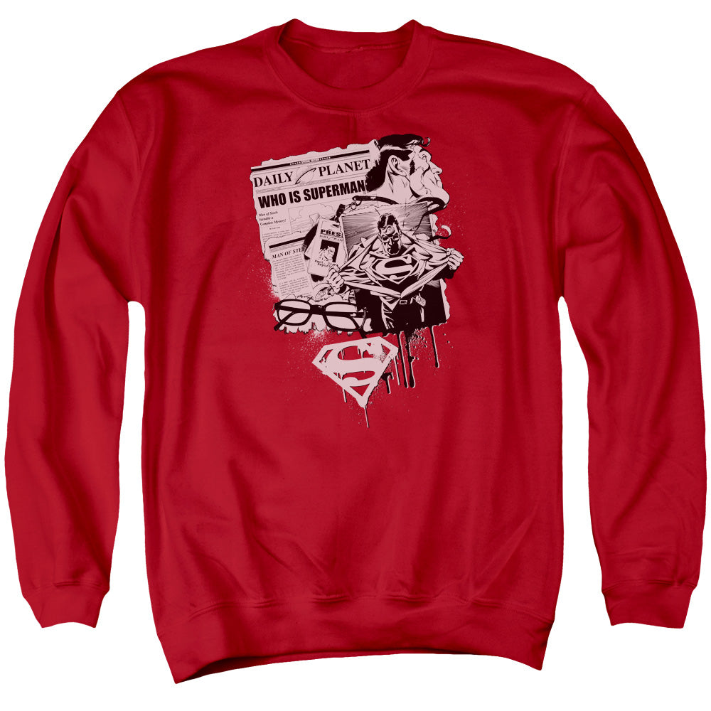 Superman - Identity - Adult Crewneck Sweatshirt - Red