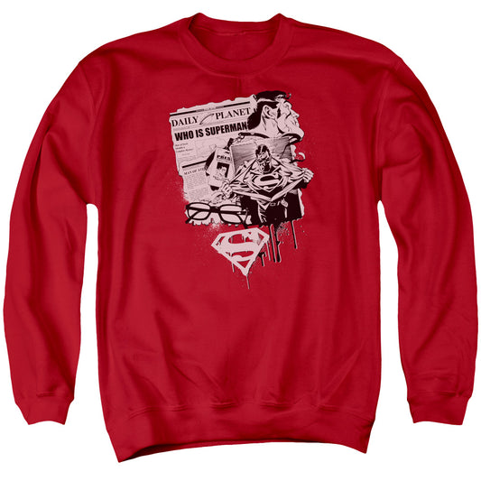 Superman - Identity - Adult Crewneck Sweatshirt - Red
