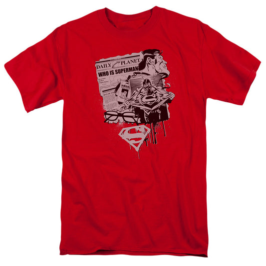Superman - Identity - Short Sleeve Adult 18/1 - Red T-shirt