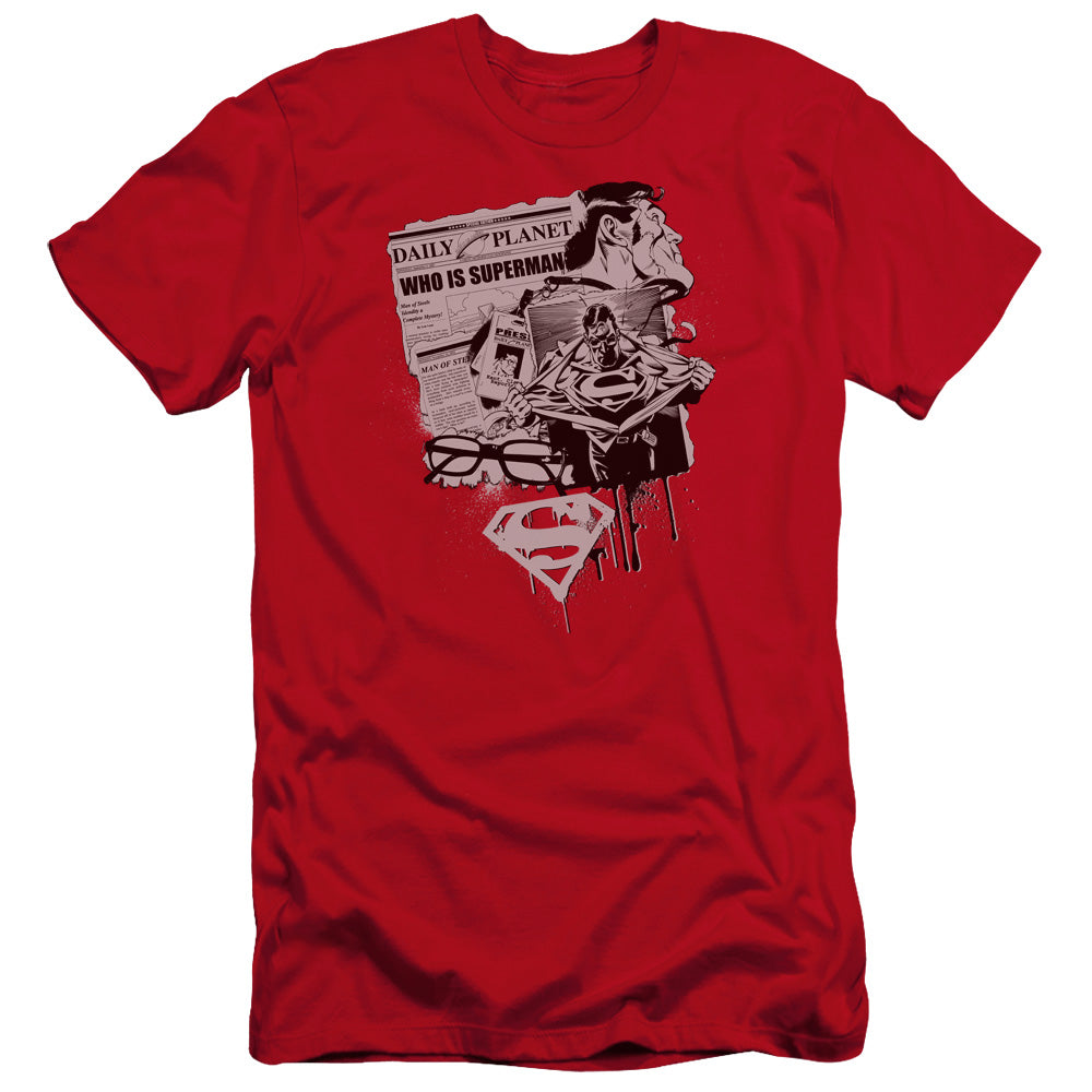 Superman - Identity-premuim Canvas Adult Slim Fit 30/1 - Red