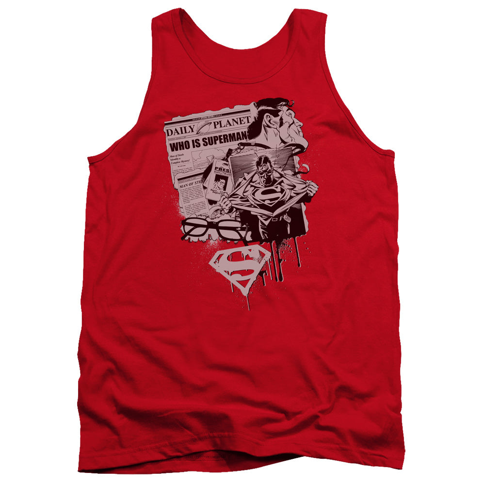 Superman - Identity - Adult Tank - Red