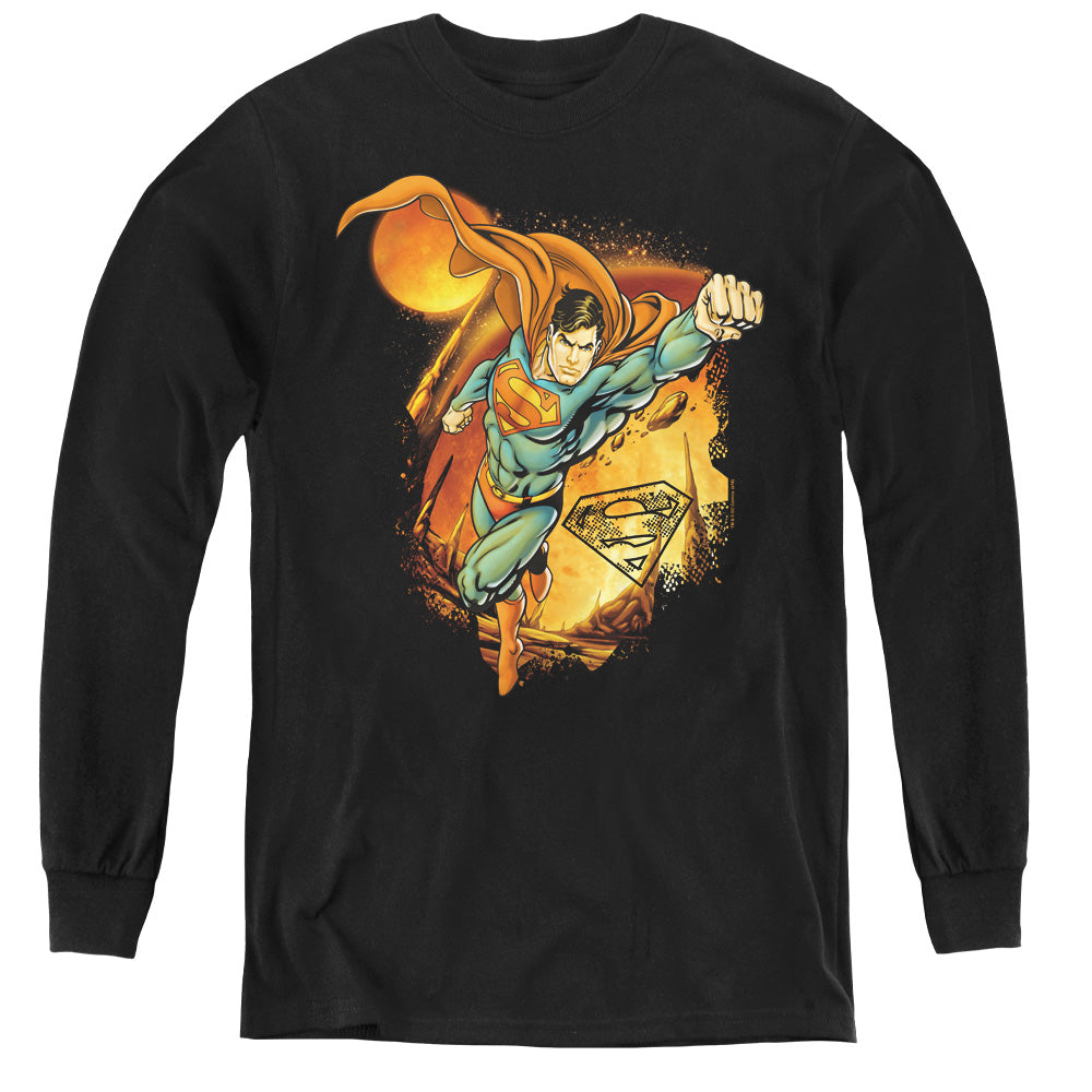 Superman - Last Sons - Youth Long Sleeve Tee - Black