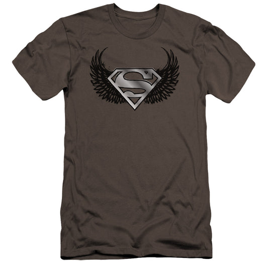 Superman - Dirty Wings-premuim Canvas Adult Slim Fit 30/1 - Charcoal