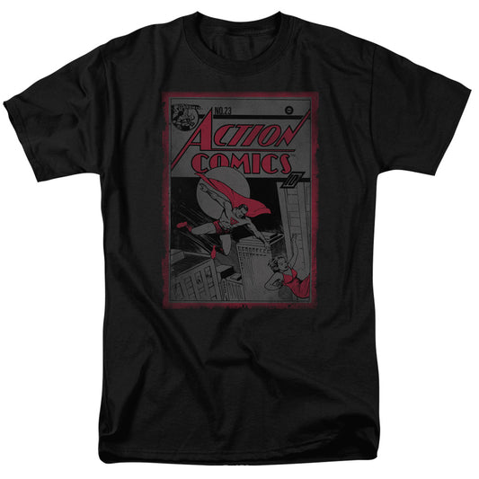 Superman - Action Comics 23 - Short Sleeve Adult 18/1 - Black T-shirt