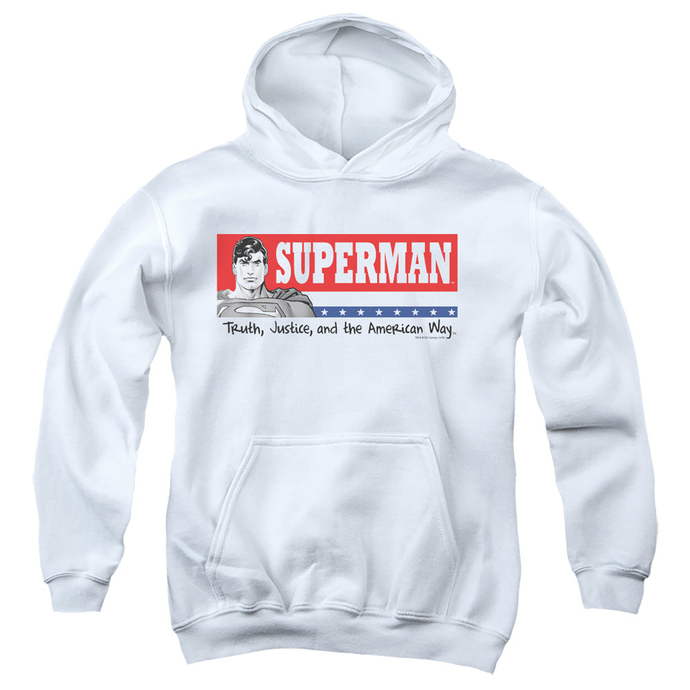 Superman - Superman For President - Youth Pull-over Hoodie - White