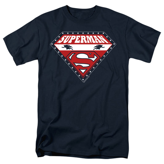 Superman - Superman For President - Short Sleeve Adult 18/1 - Navy T-shirt