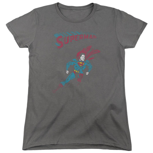 Superman - It Tickles - Short Sleeve Womens Tee - Charcoal T-shirt