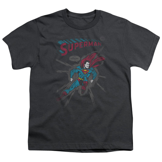Superman - It Tickles - Short Sleeve Youth 18/1 - Charcoal T-shirt