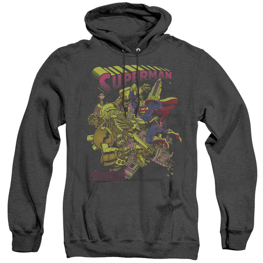 Superman - Versus Metallo Blacklight - Adult Heather Hoodie - Black