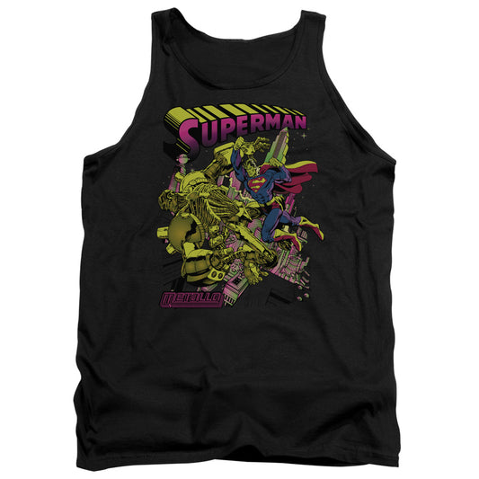 Superman - Versus Metallo Blacklight - Adult Tank - Black