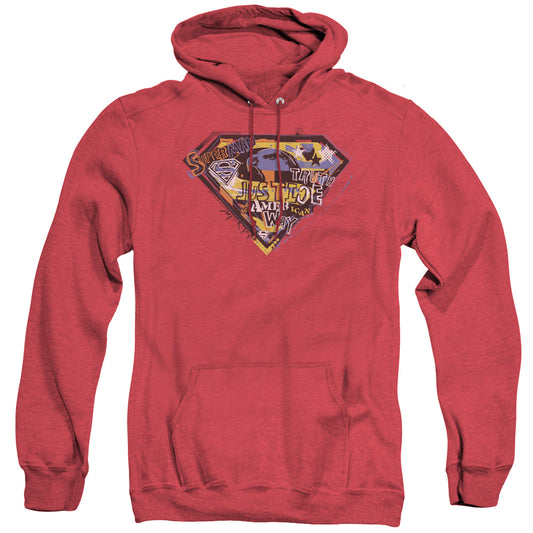 Superman - American Way - Adult Heather Hoodie - Red