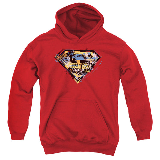 Superman - American Way - Youth Pull-over Hoodie - Red