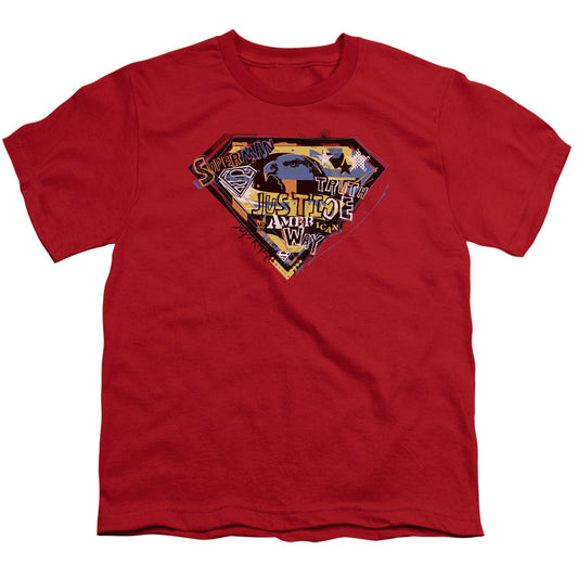 Superman - American Way - Short Sleeve Youth 18/1 - Red T-shirt