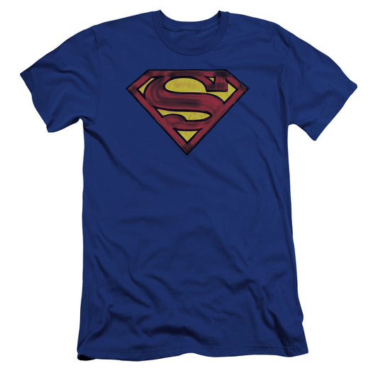 Superman - Charcoal Shield-premuim Canvas Adult Slim Fit 30/1 - Royal Blue