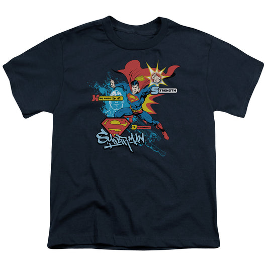 Superman - Abilities - Short Sleeve Youth 18/1 - Navy T-shirt