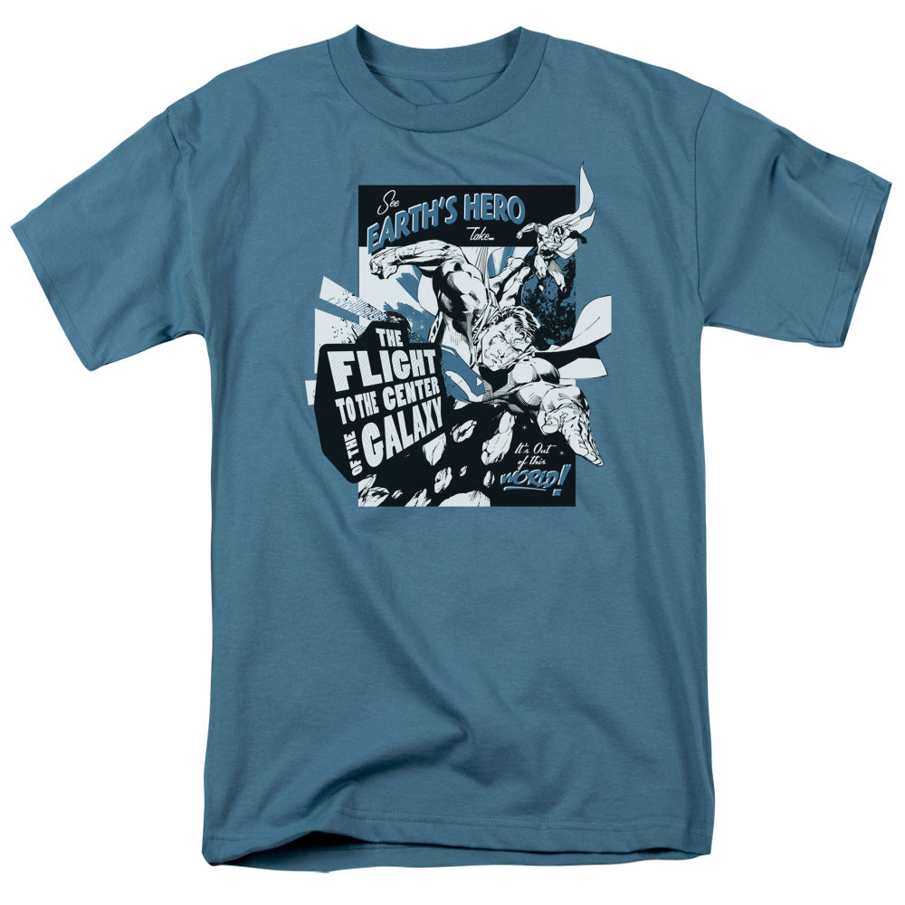 Superman - Center Of The Galaxy - Short Sleeve Adult 18/1 - Slate T-shirt
