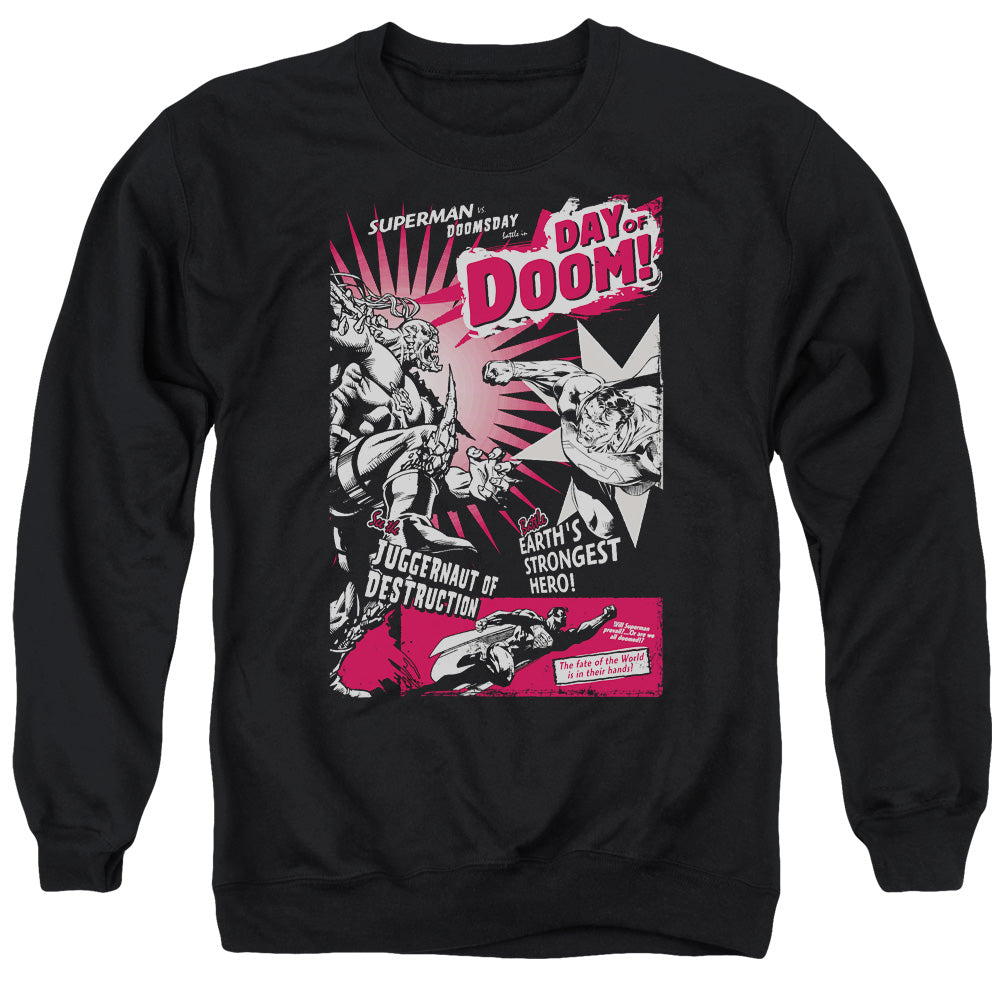 Superman - Day Of Doom - Adult Crewneck Sweatshirt - Black