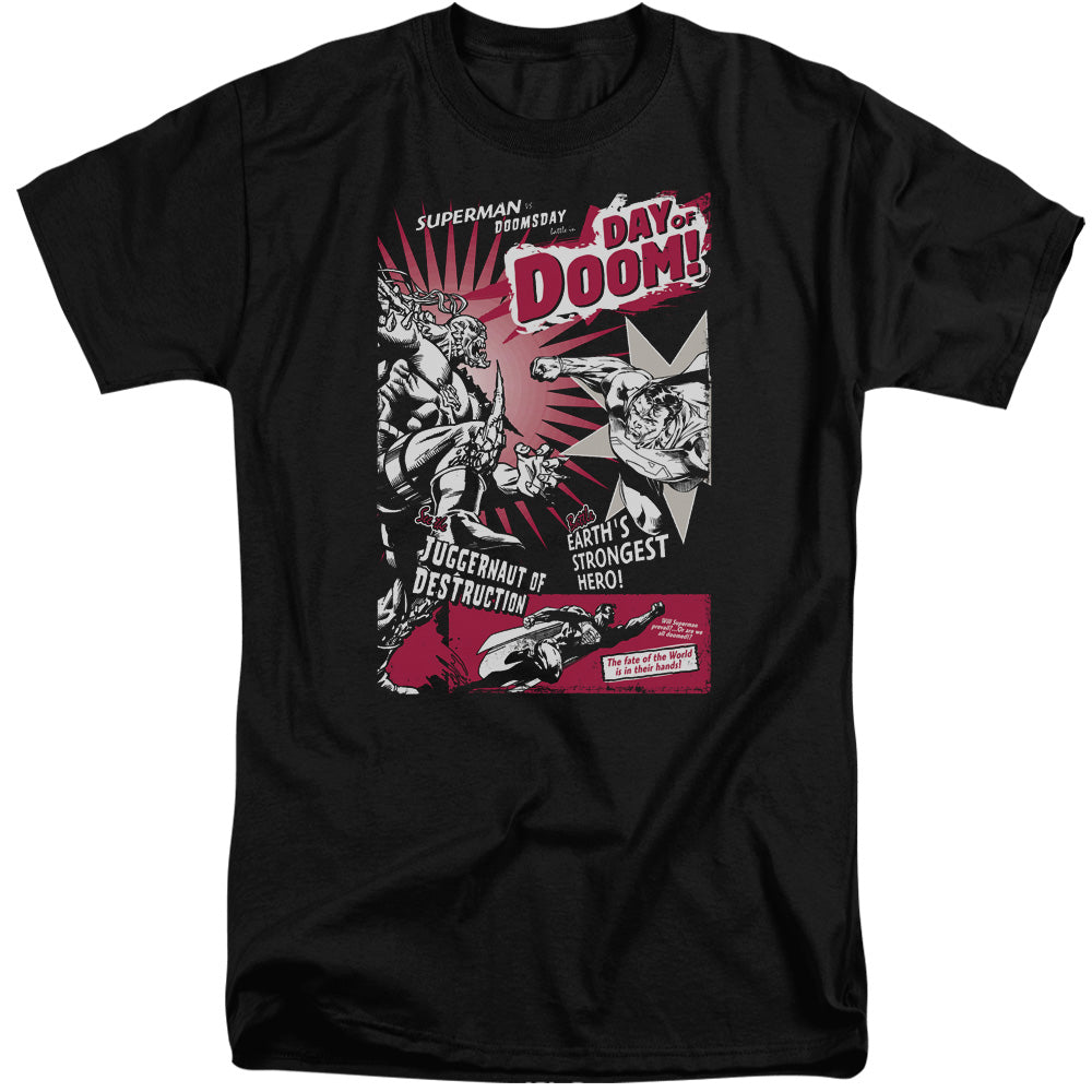 Superman - Day Of Doom - Short Sleeve Adult Tall - Black T-shirt